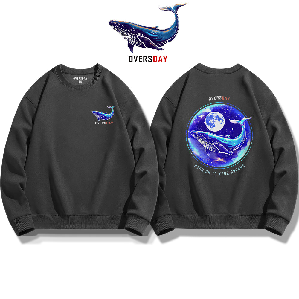 Blue Whale and Moon/ Sweatshirt