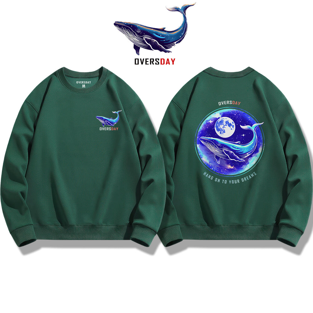 Blue Whale and Moon/ Sweatshirt