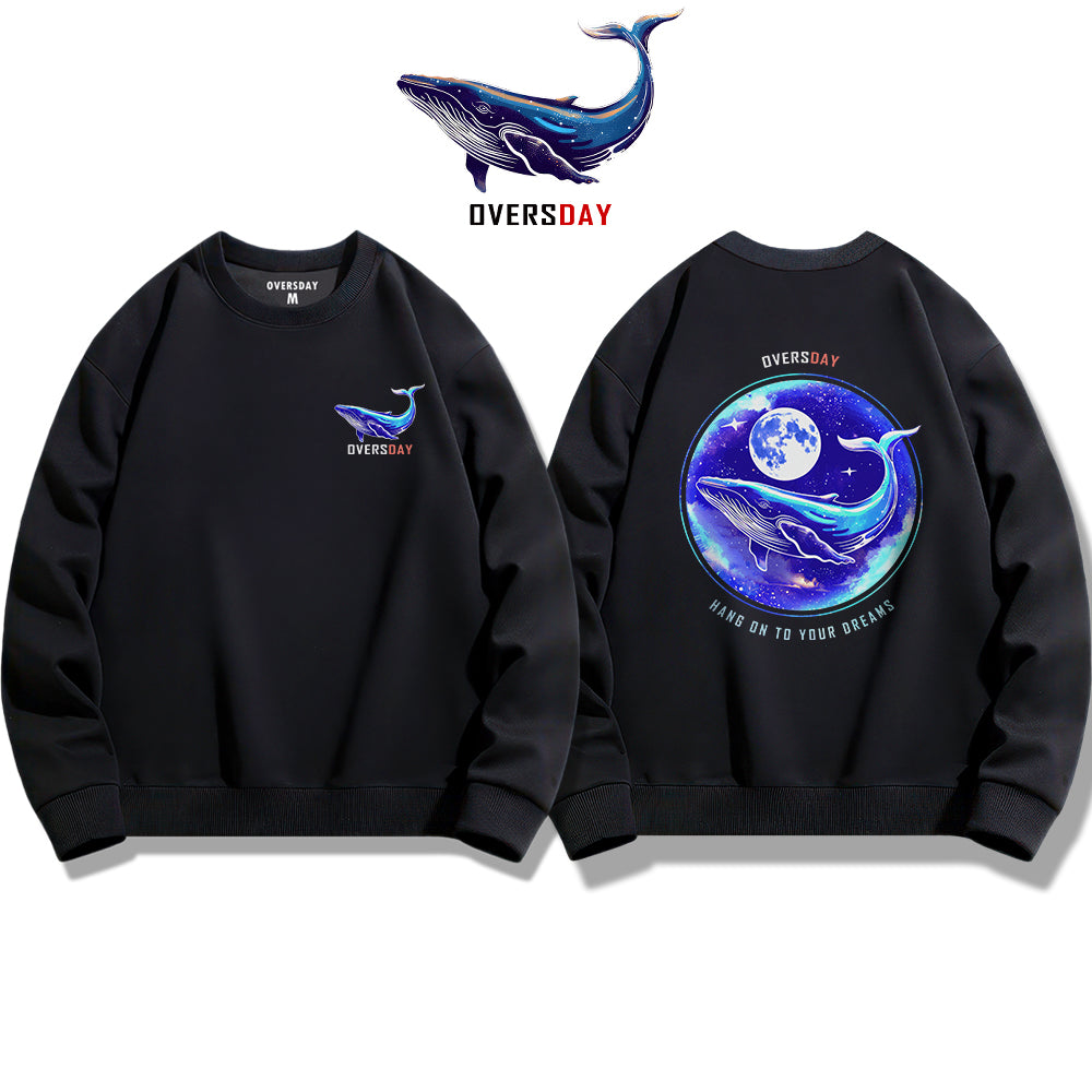 Blue Whale and Moon/ Sweatshirt