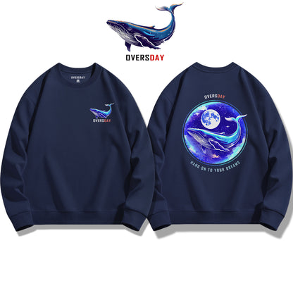 Blue Whale and Moon/ Sweatshirt