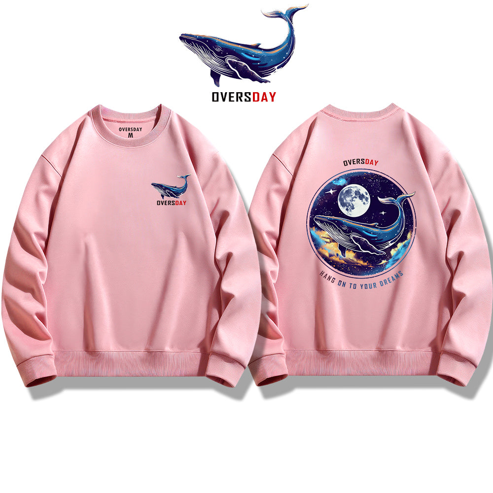 Blue Whale and Moon/ Sweatshirt