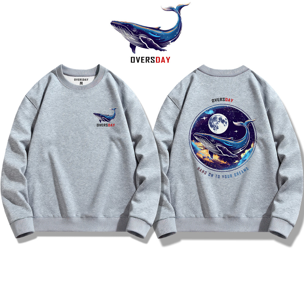 Blue Whale and Moon/ Sweatshirt