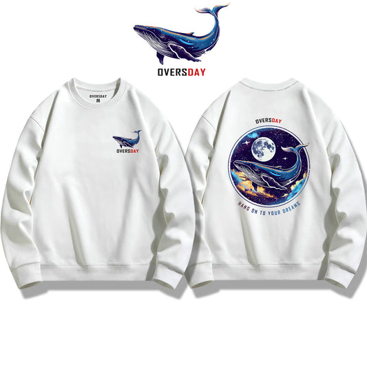 Blue Whale and Moon/ Sweatshirt